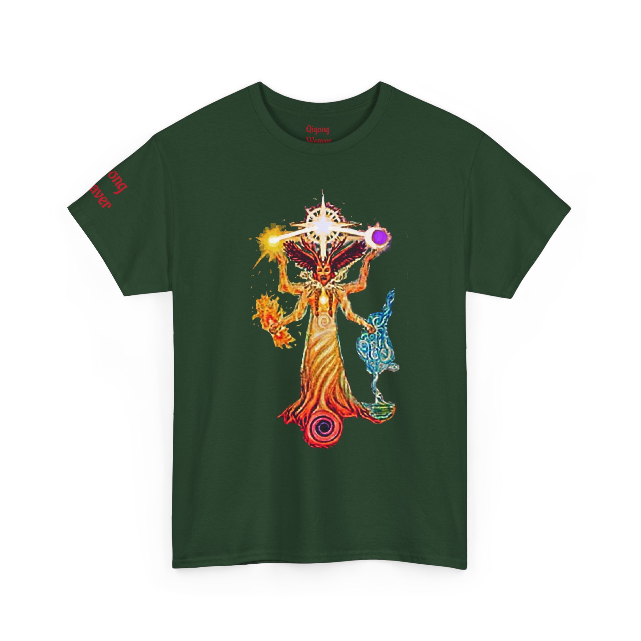 Celestial Weaver Goddess T-Shirt | Mythic Dragon Back Print