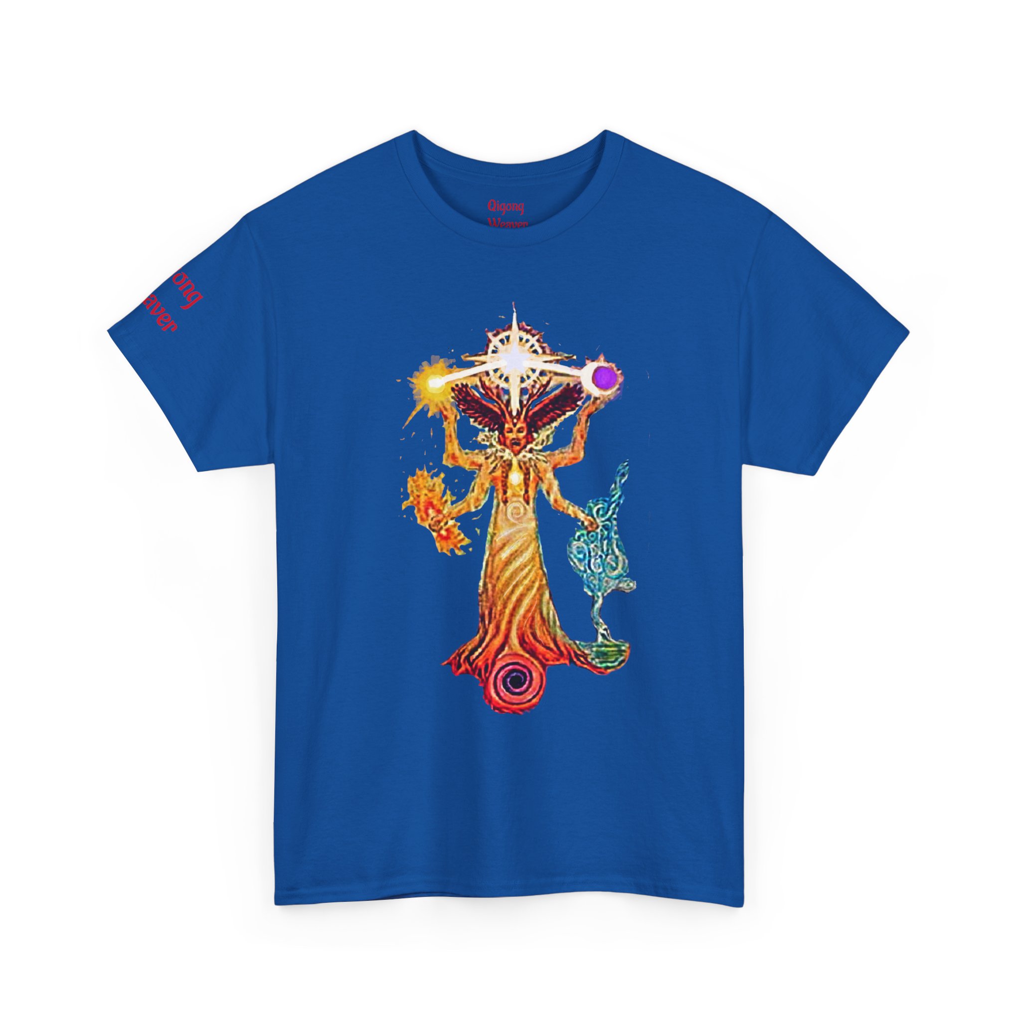 Celestial Weaver Goddess T-Shirt | Mythic Dragon Back Print
