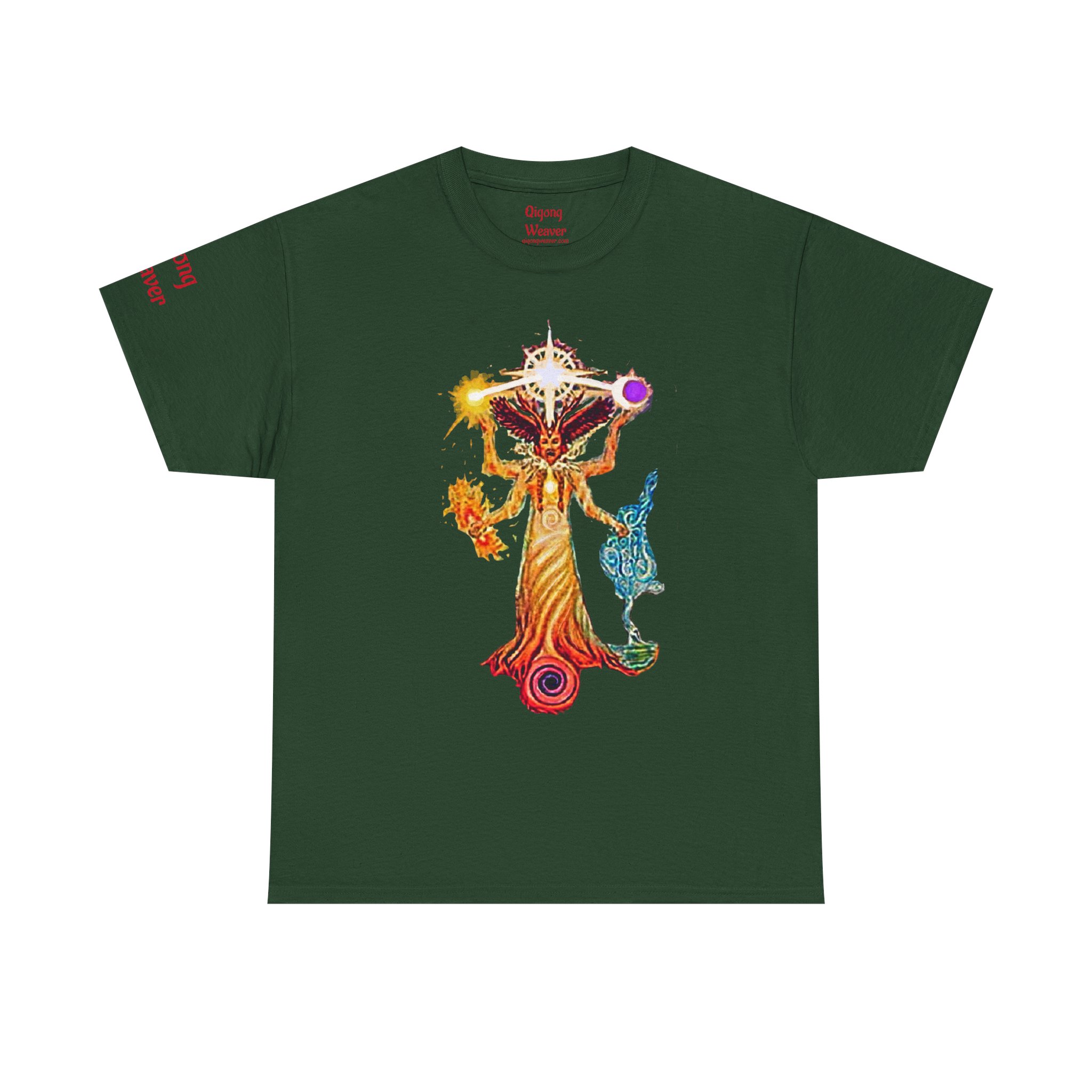 Celestial Weaver Goddess T-Shirt | Mythic Dragon Back Print