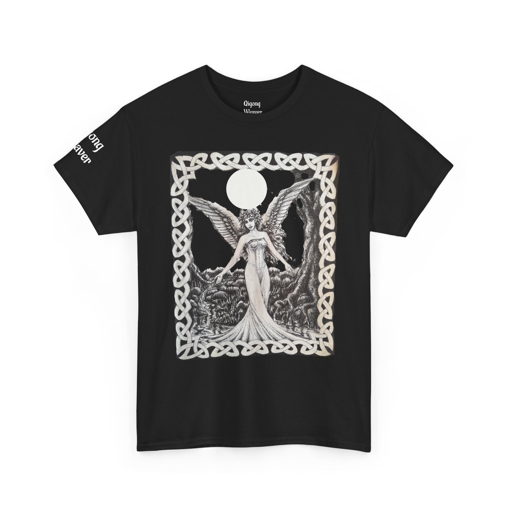 Mystical Angel Graphic Tee | Unisex Heavy Cotton Shirt for Spirituality and Everyday Comfort, Great for Gifts, Festivals, and Casual Wear - Image 3