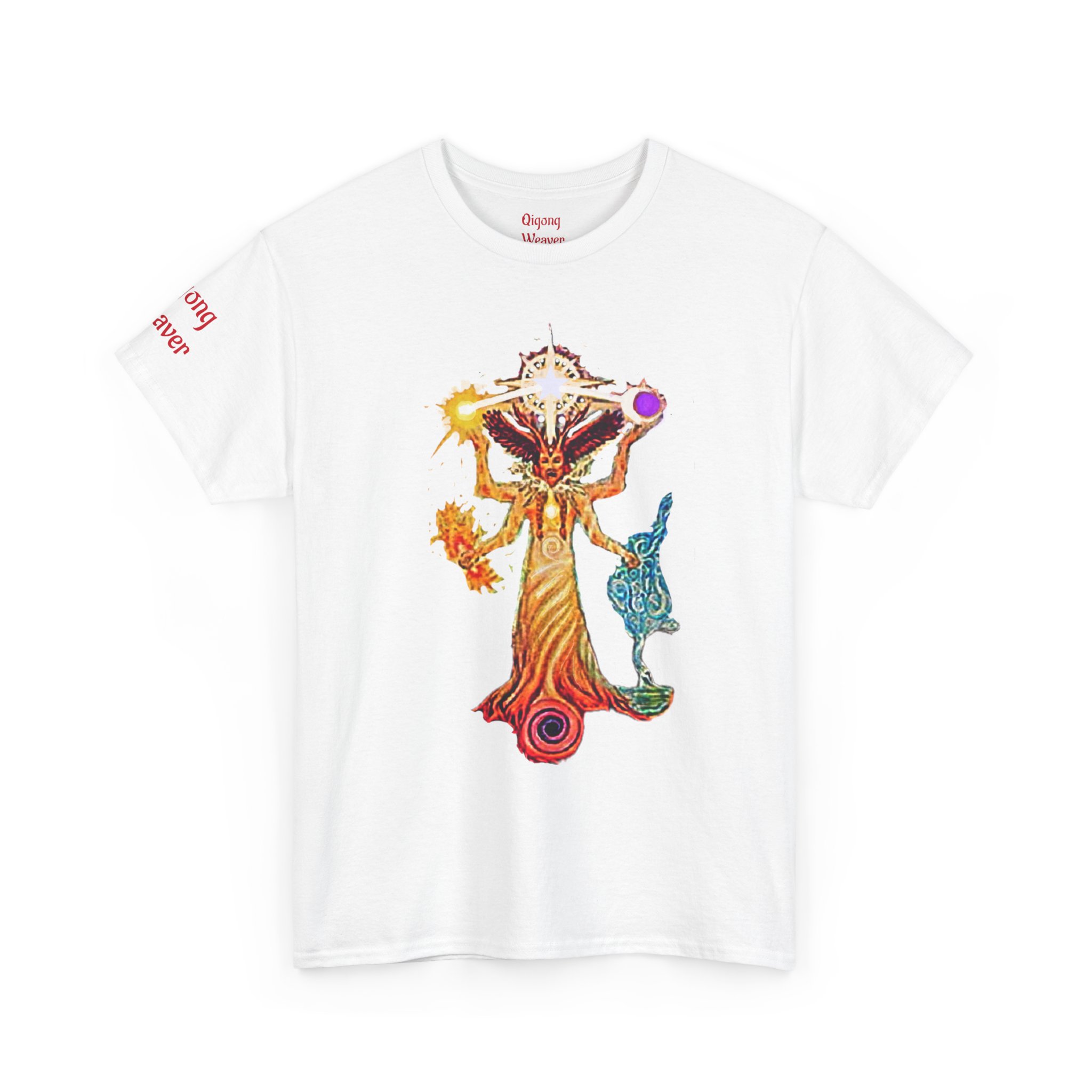 Celestial Weaver Goddess T-Shirt | Mythic Dragon Back Print